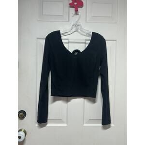 Lululemon Women's Align Long Sleeve Shirt 10 Black Activewear Workout Yoga Gym